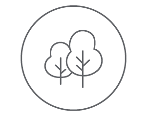 An icon shows two trees, symbolizing natural, organic material.