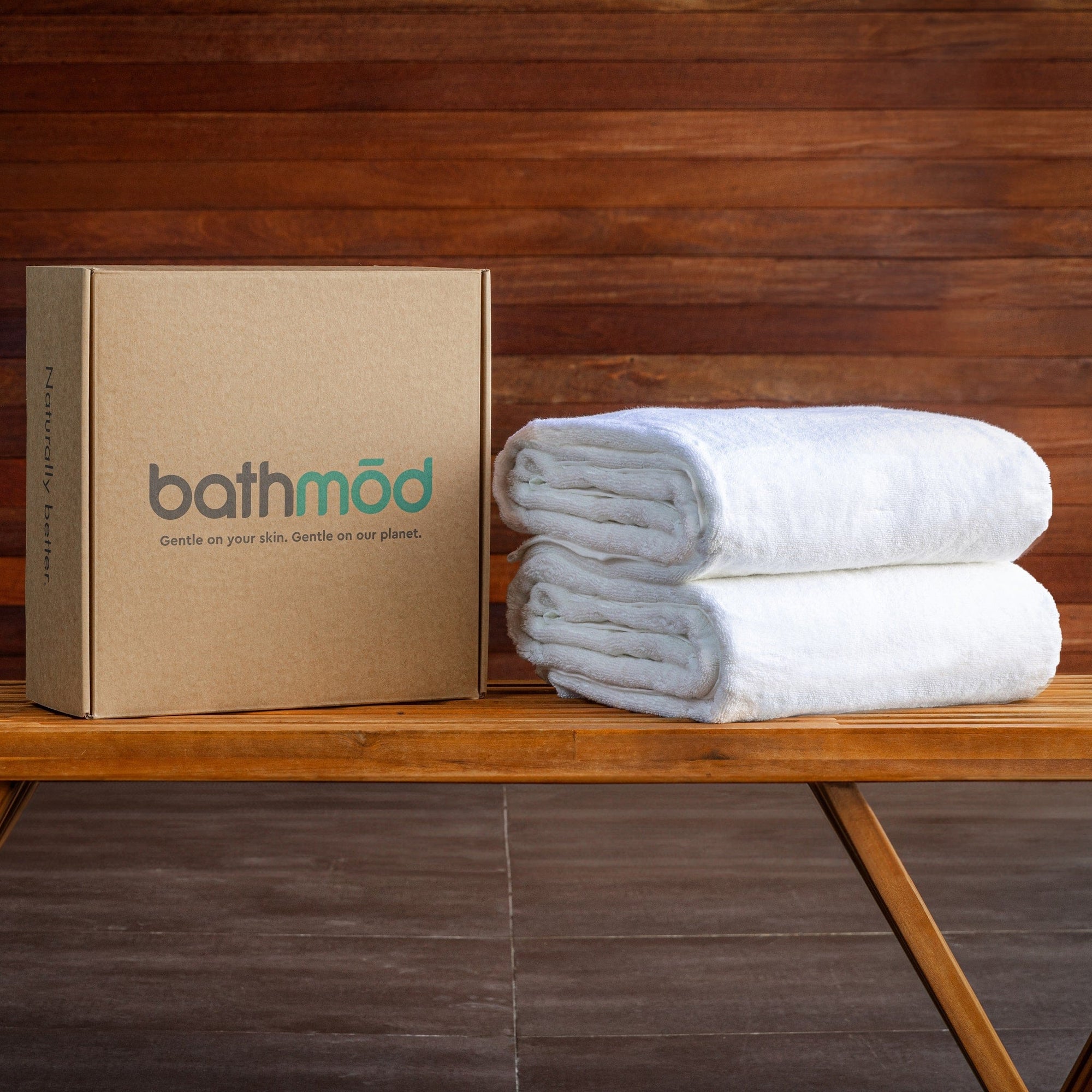 Two Pack GOTS Certified Organic Beach Towels (Bath Sheets) - bathmōd®